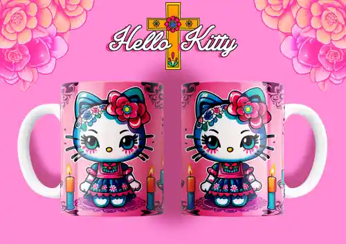 vectores plantilas HELLO KITTY,HALLOWEEN,DÍA DE MUERTOS,FESTEJO,